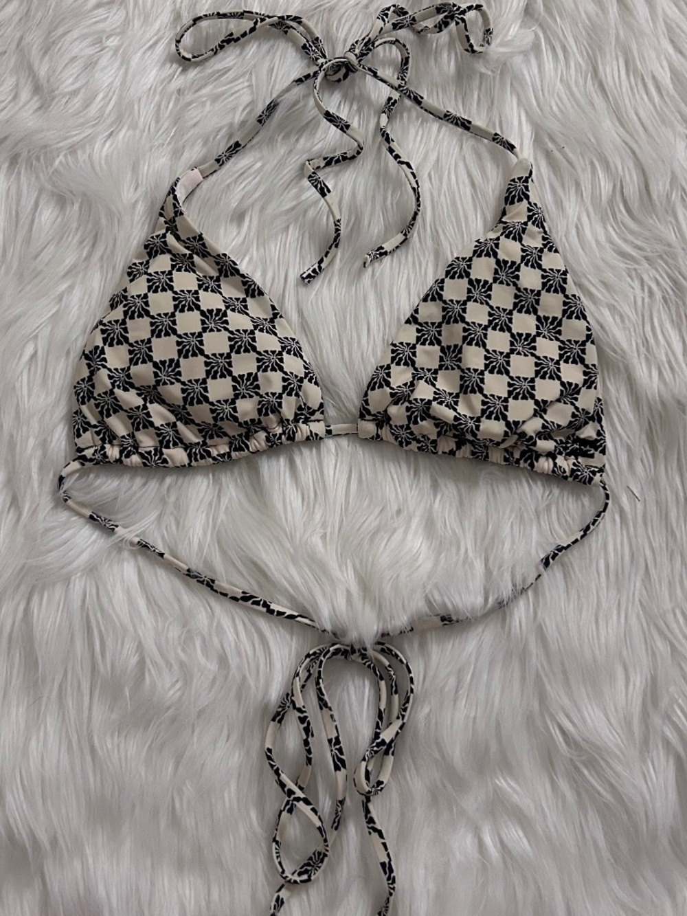 Bikini village billabong checkered triangle bikini top